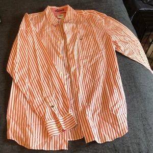 Lacoste Men’s red and white striped button down